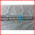 Bimetallic conical twin screw and barrel for plastic extrusion machines